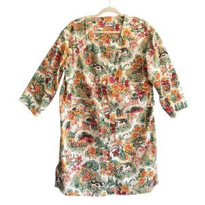Gianna Rose 100% Cotton Smock Lagenlook Artist Gardening Jacket Multicolor